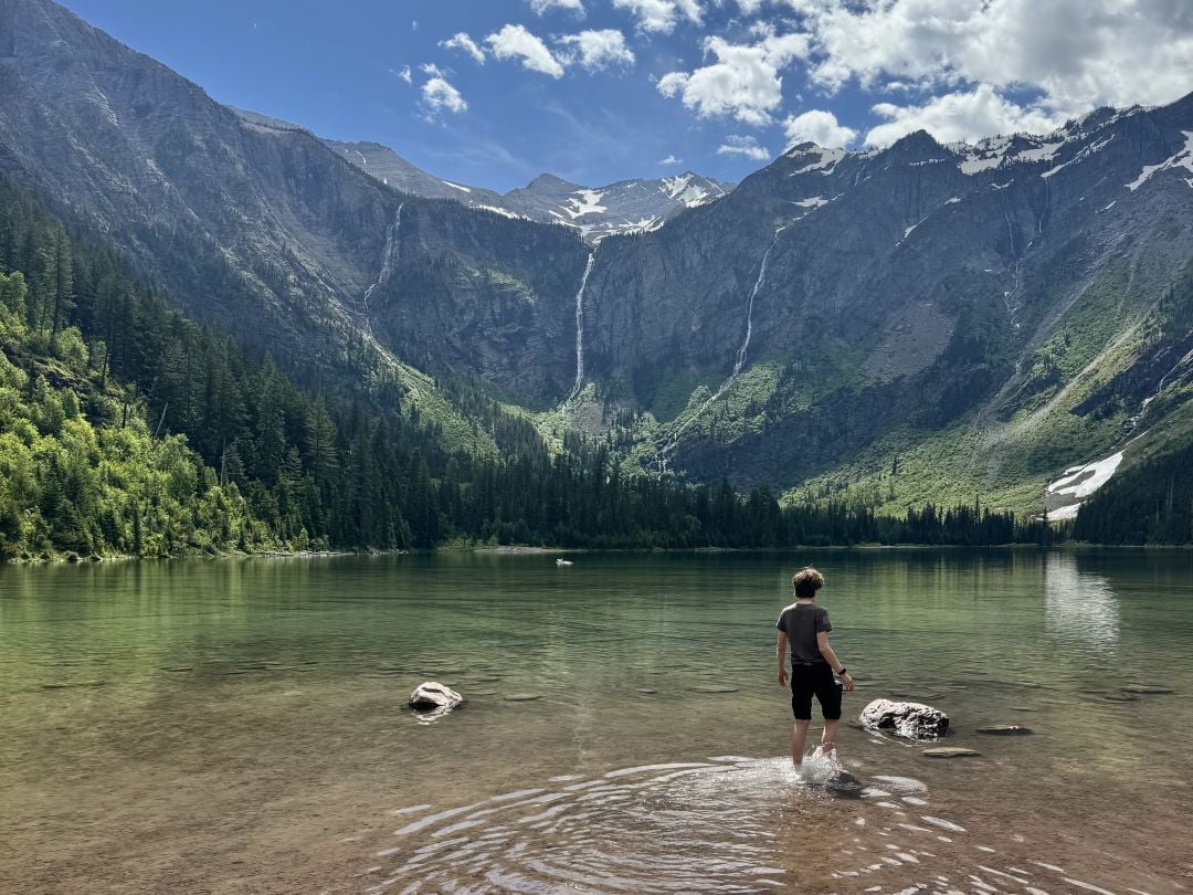 Our son at Avalanche Lake in Glacier National Park Our son at Avalanche Lake in Glacier National Park
